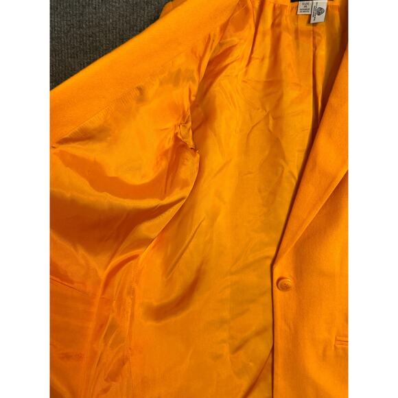 Sag Harbor Women's 14 Wool Blazer Jacket UT Orange Single Button Lined Career - Picture 4 of 8
